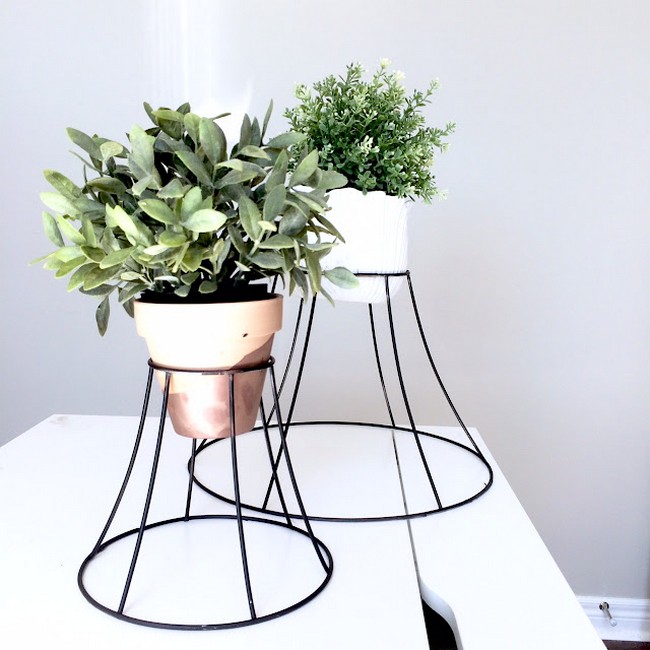 DIY Lampshade Plant Stand