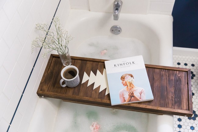 DIY Bathtub Tray Using Scrap Wood [3 Different ways] - Her Happy Home