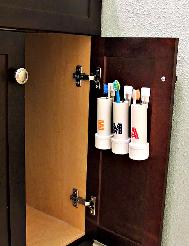 PVC Pipe Toothbrush Holder