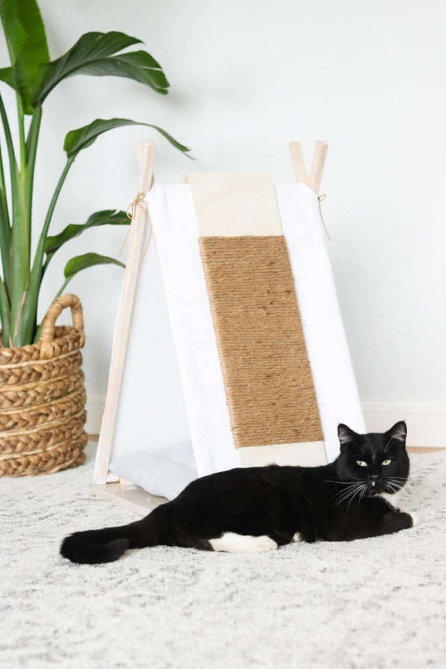 Cat House Tepee From An Old TV Tray