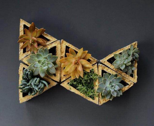 Concrete Geometric Wall Planters