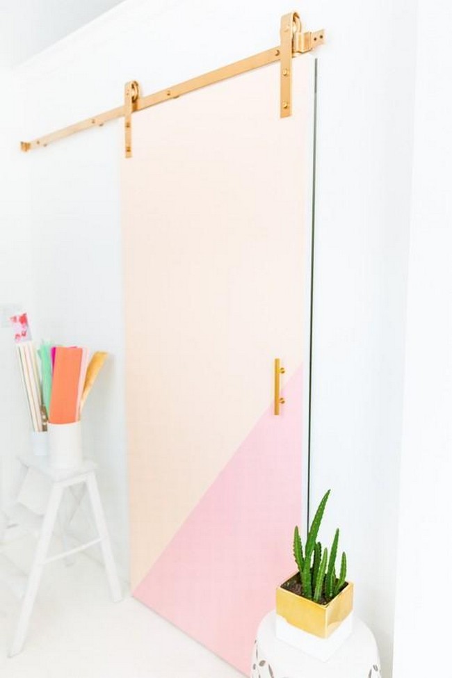 DIY Colorblocked Barn Door