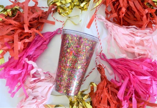 DIY Confetti Decorated Tumbler