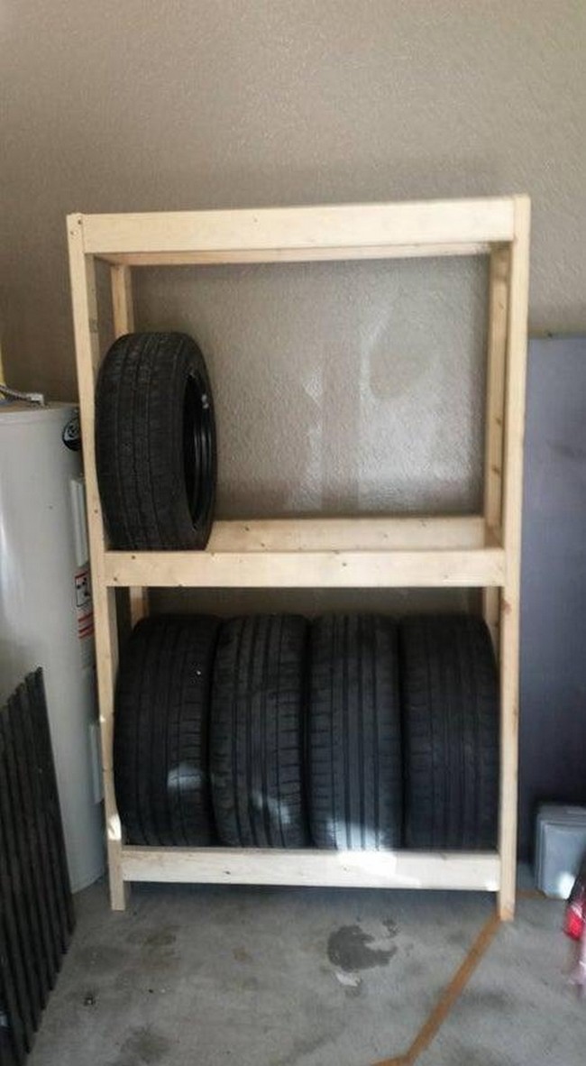 DIY Garage Shelf For Tires