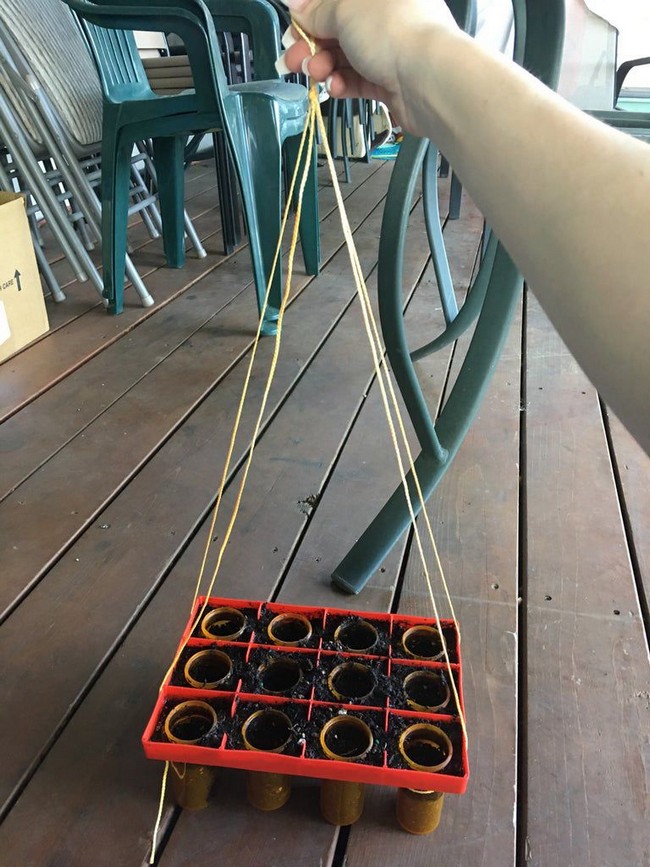 DIY Hanging Recycled Herb Garden