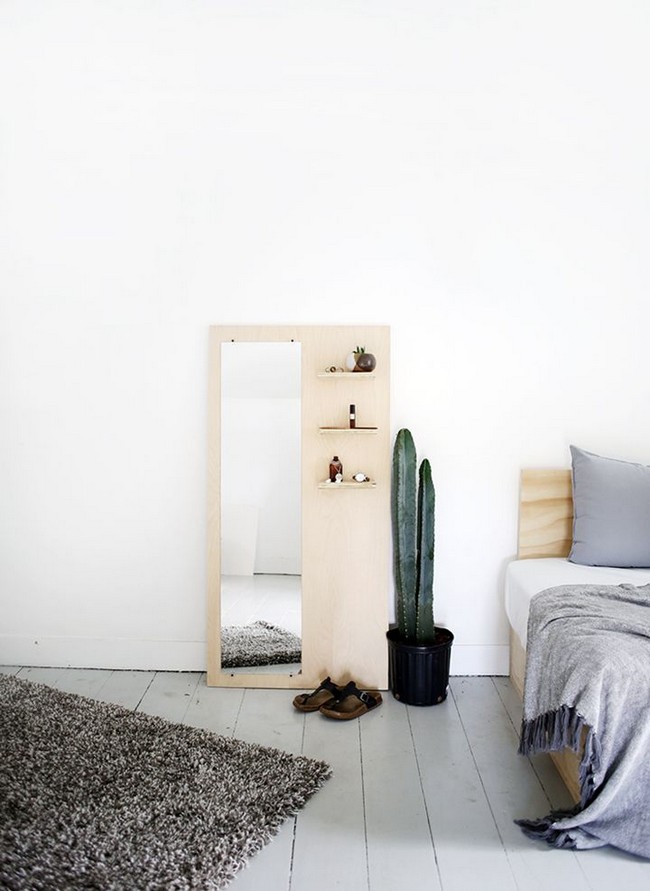 DIY Plywood Floor Mirror