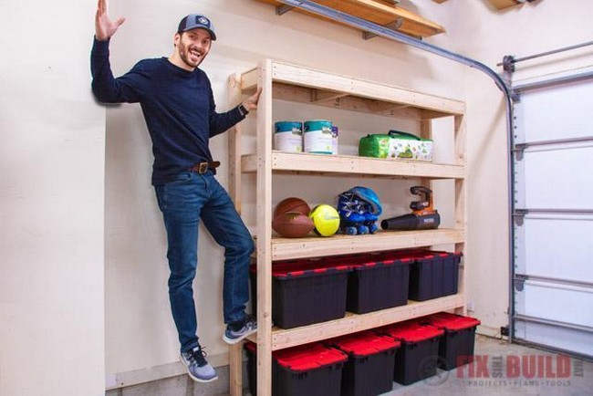 Easy DIY Garage Shelf With Plan