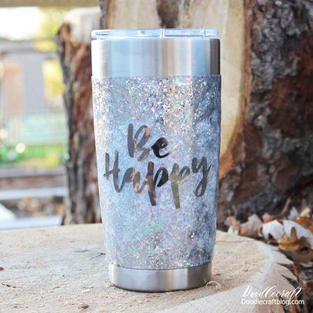 Glitter Resin Tumbler With Cricut Vinyl