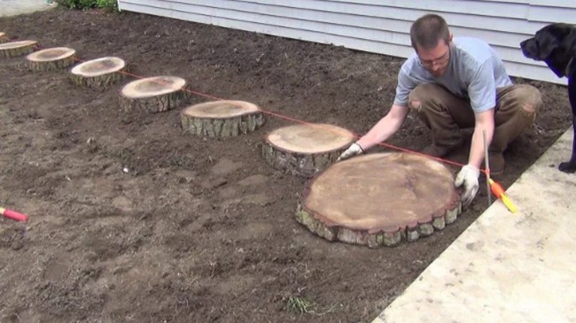 Build A Tree Trunk Garden Path