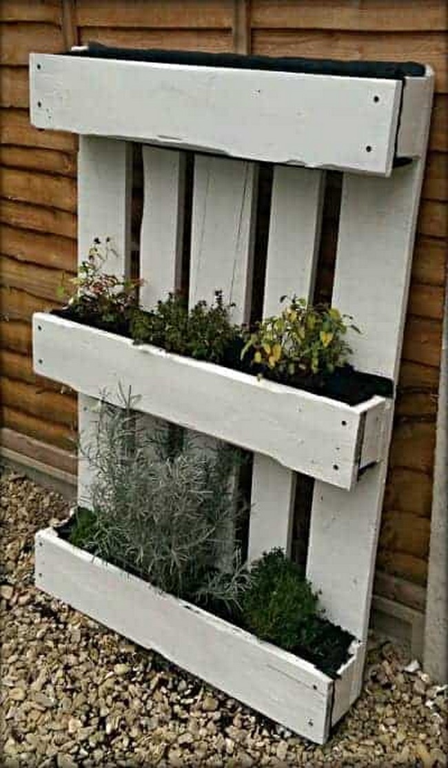 Pallet Herb Garden with Shelves