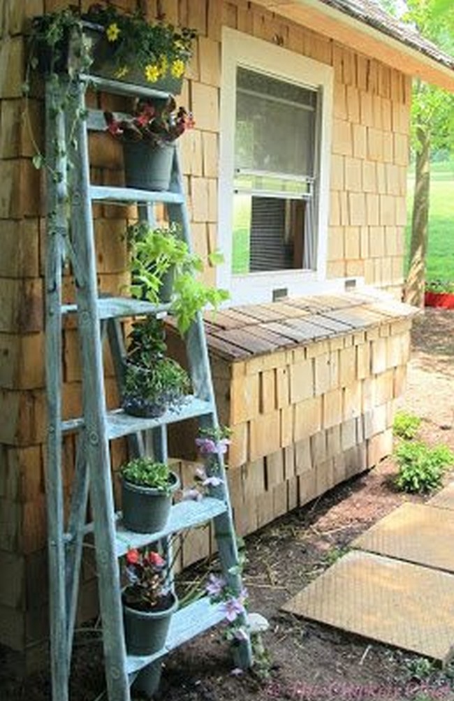 Upcycled Ladder-Planter