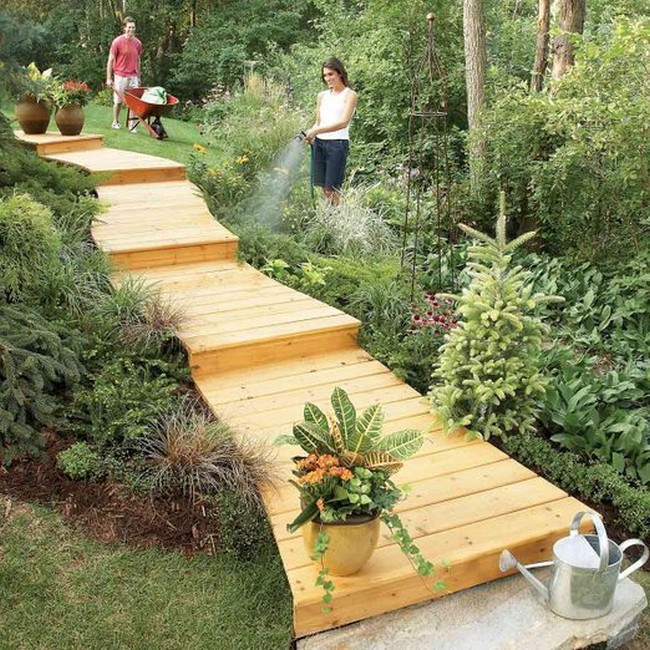 Wooden Boardwalk Path