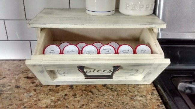 DIY Countertop Spice Storage Bin