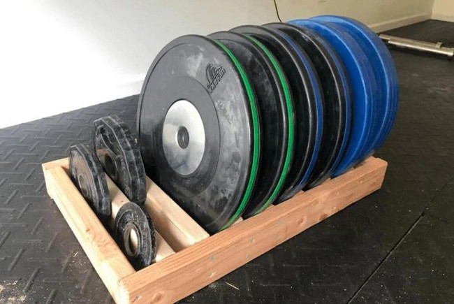 DIY Horizontal Bumper Plate Storage