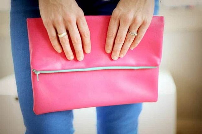 DIY Leather Foldover Clutch