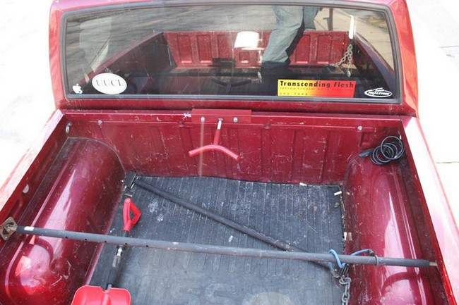 DIY Mount For Spare Tire In The Truck Bed