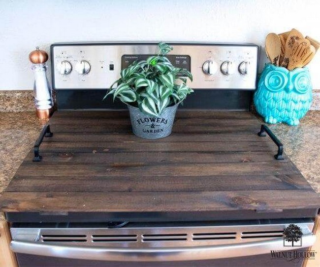 DIY Wooden Stove Top Cover 