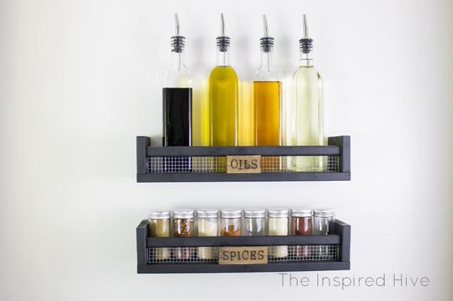 DIY Wall-Mounted Spice Rack