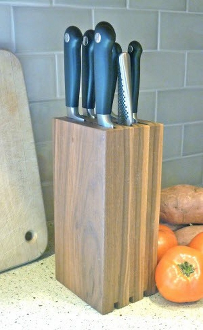 DIY Walnut Knife Block