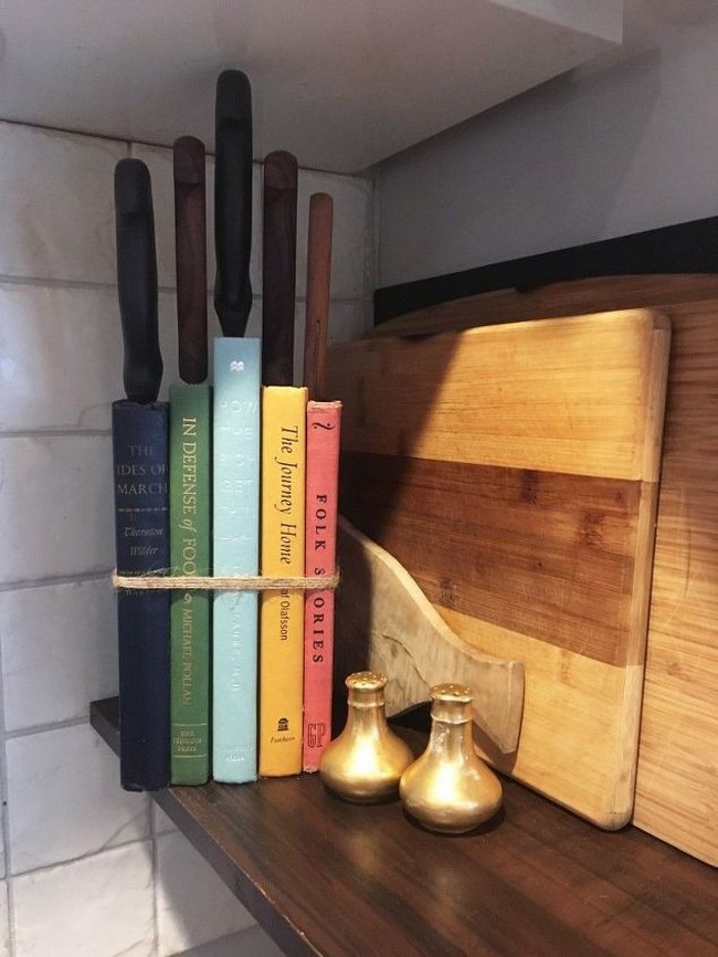 Repurposed Book Knife Block DIY