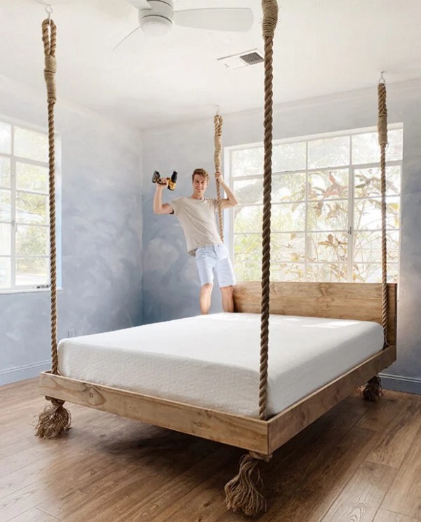 DIY Hanging Bed From Ceiling