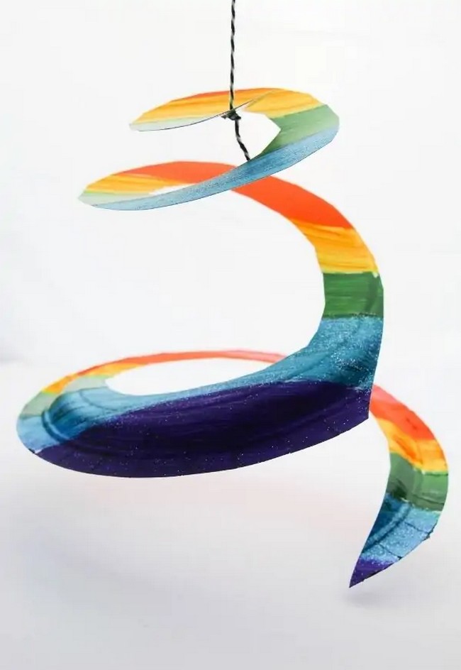 Rainbow Paper Plate Wind Spinner