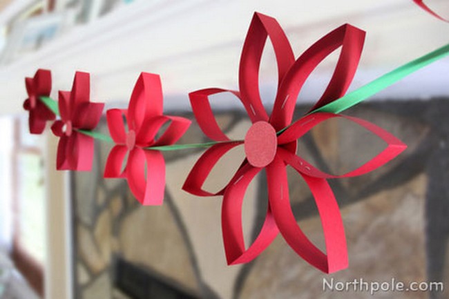 Paper Poinsettia Garland