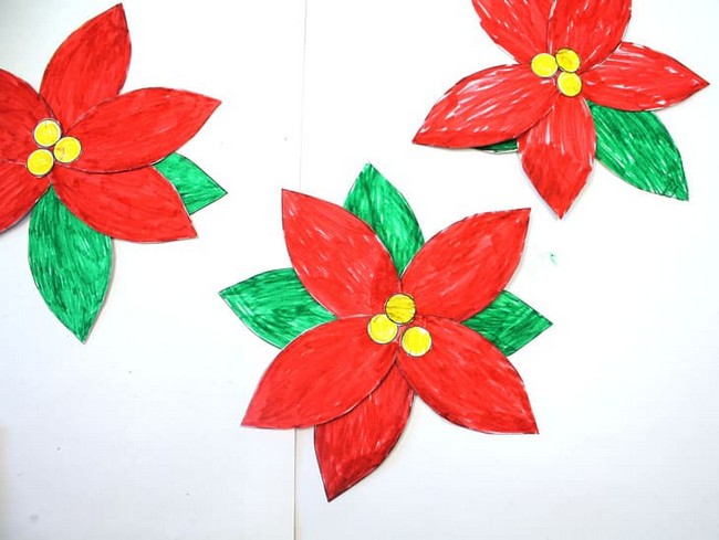 Printable Poinsettia Craft For Kids Template