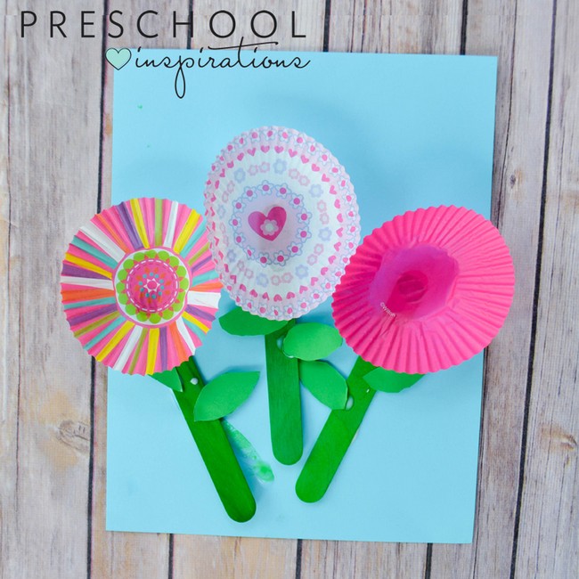 Spring Cupcake Liner Flowers Craft