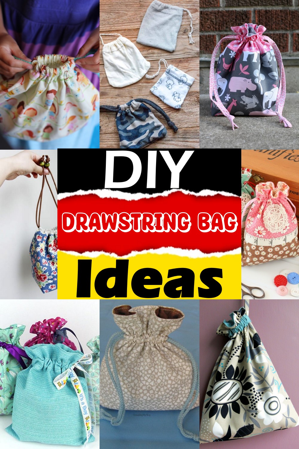 16 Creative DIY Drawstring Bag Ideas To Try Today - DIYnCrafty