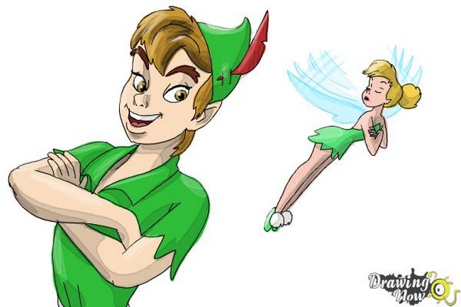 How To sketch Pan And Tinkerbell