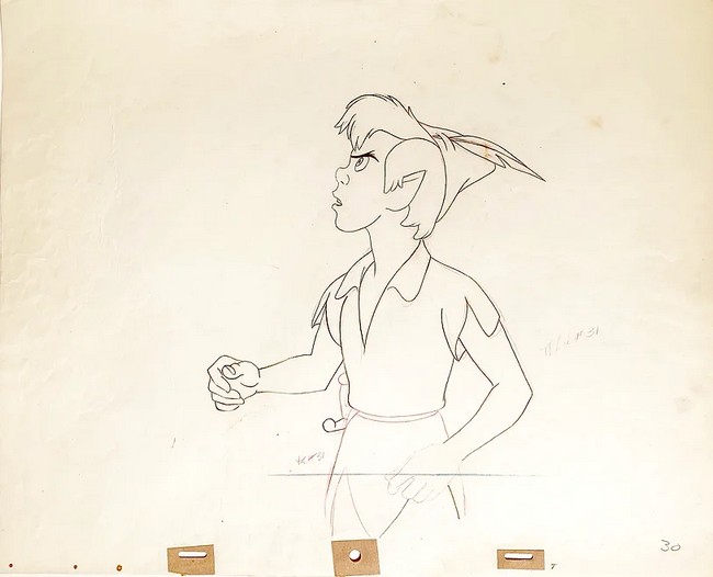 Original Production Animation Drawing Of Peter Pan