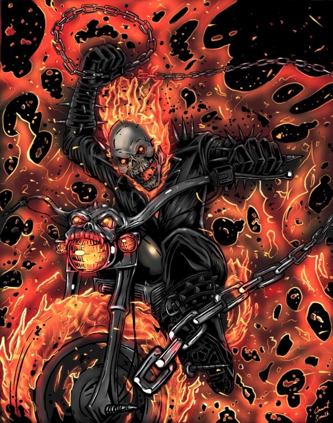 Colored My Ghost Rider Drawing