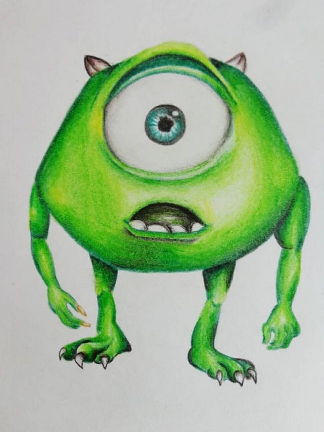 Drawing Character Of Disney Mike Wazowski