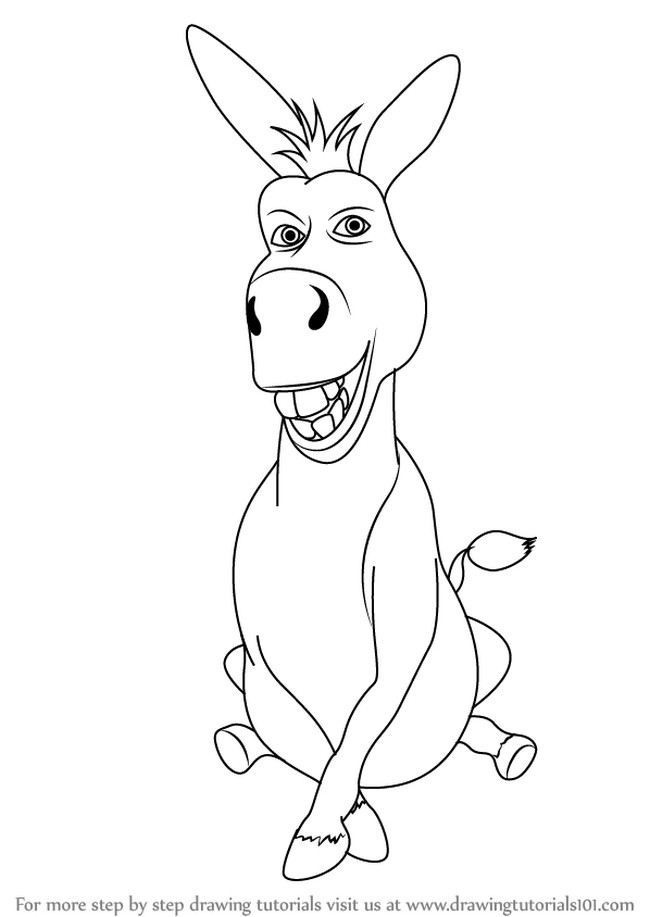 Easy Simple Donkey Drawing