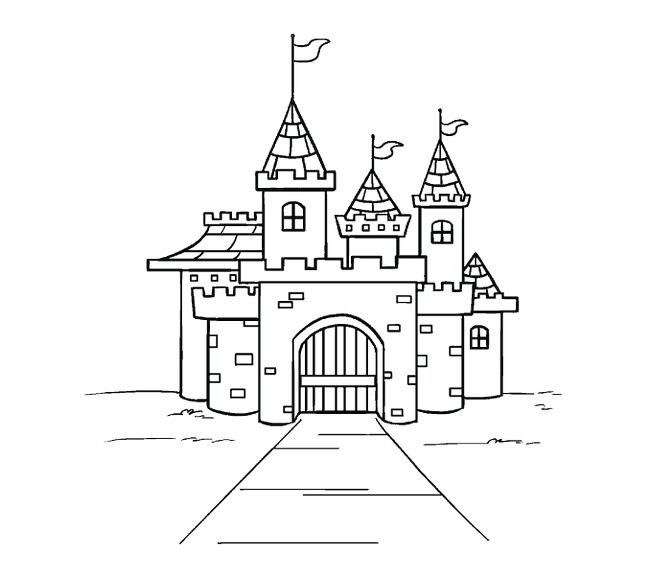 How To Draw A Cartoon Castle