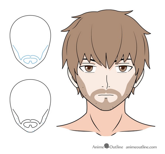 How To Draw Anime Facial Hair Beards & Mustaches