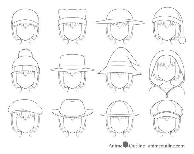 How To Draw Anime Hats & Head Ware