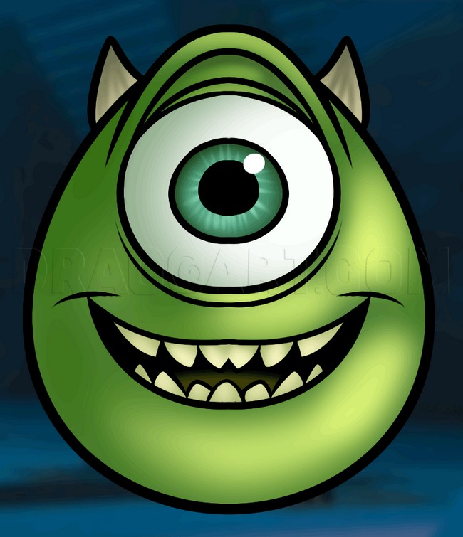 How To Draw Mike Wazowski Easy