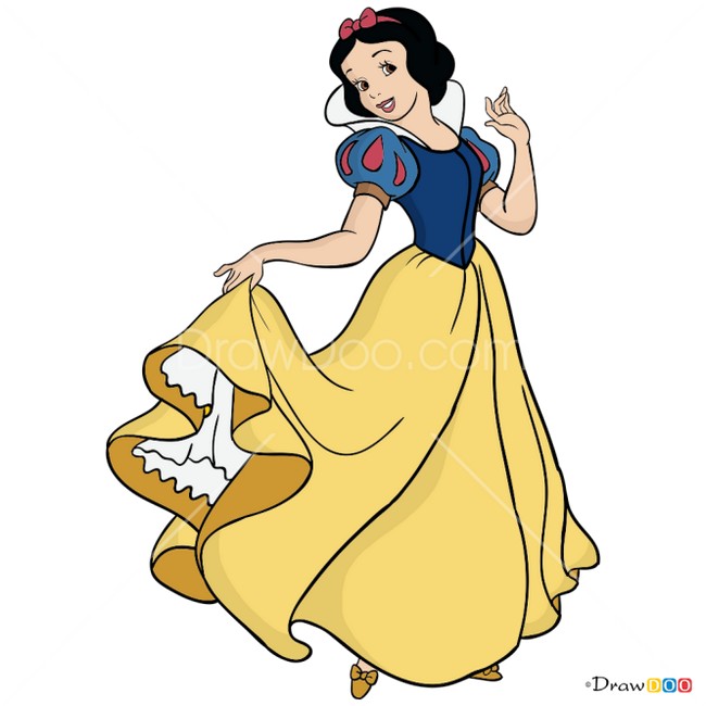 How To Draw Snow White Cartoon Princess