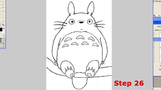 How To Draw Totoro Step By Step