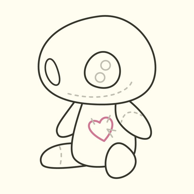 easy to make doll sketch