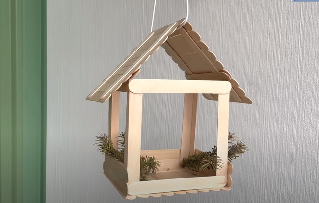 Wooden Popsicle Bird Feeder