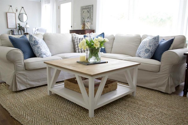 DIY Farmhouse Square Coffee Table