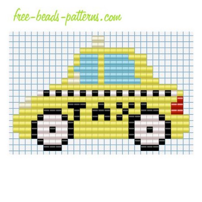 Taxi Car Perler Bead