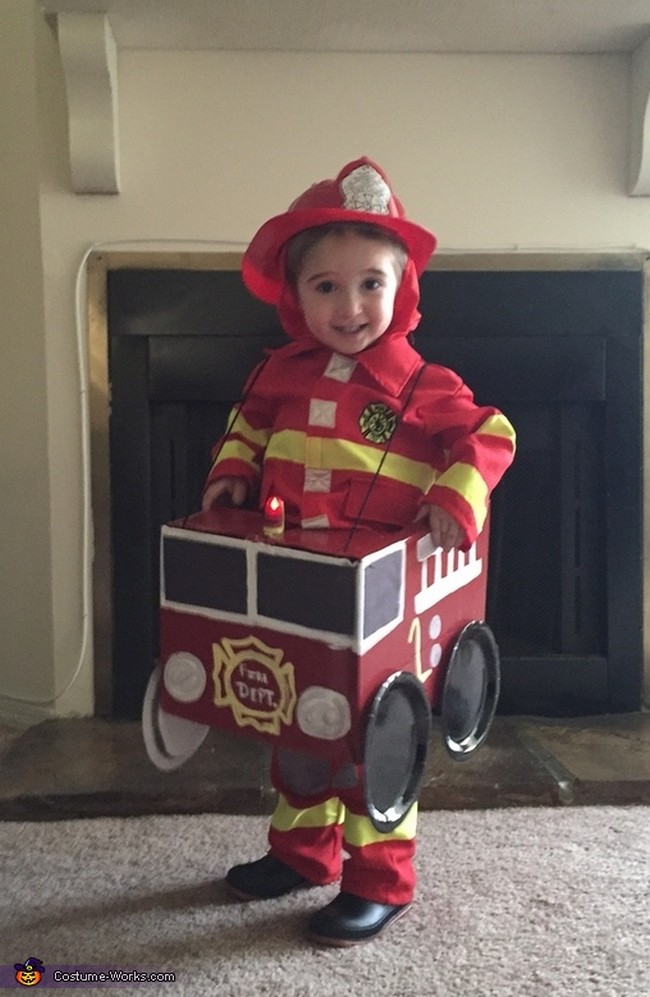 Fireman in Firetruck Costume