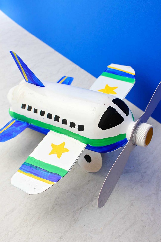 Upcycled Plastic Bottle Airplane Craft